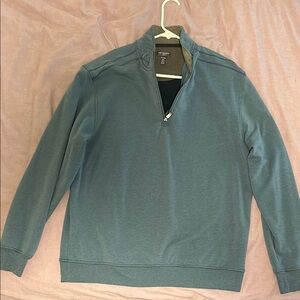 Van Heusen Green Zip Up Sweater Relaxed Fit